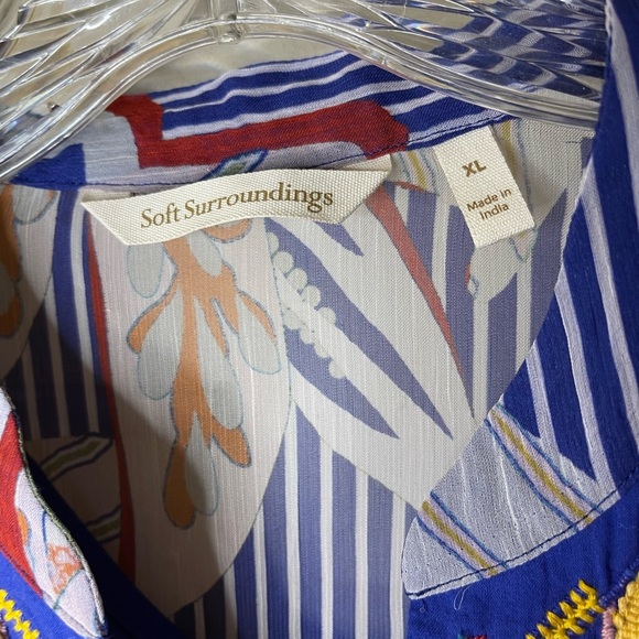 Soft Surroundings Embroidered Sheer Bohemian Top Sz XL - Picture 7 of 8